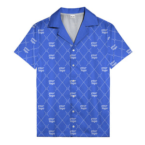 black & white quilted diamond custom logo hawaiian shirt