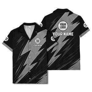 bold lightning bolt repeat pattern personalized hawaiian shirt for men