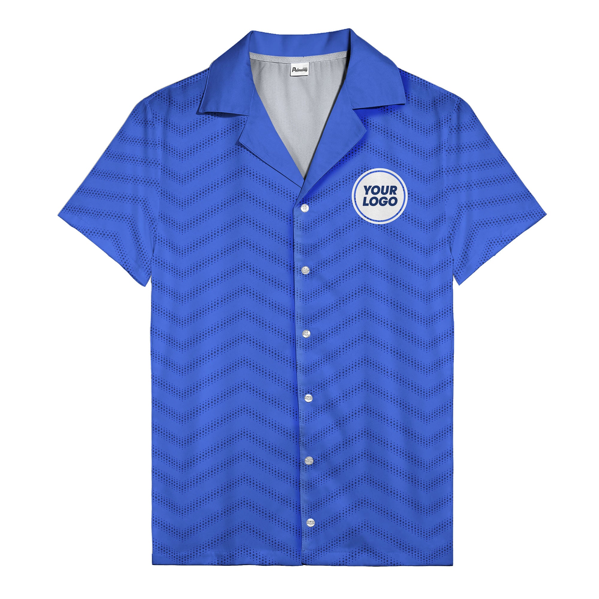 bold zigzag dots geometric black white hawaiian shirt