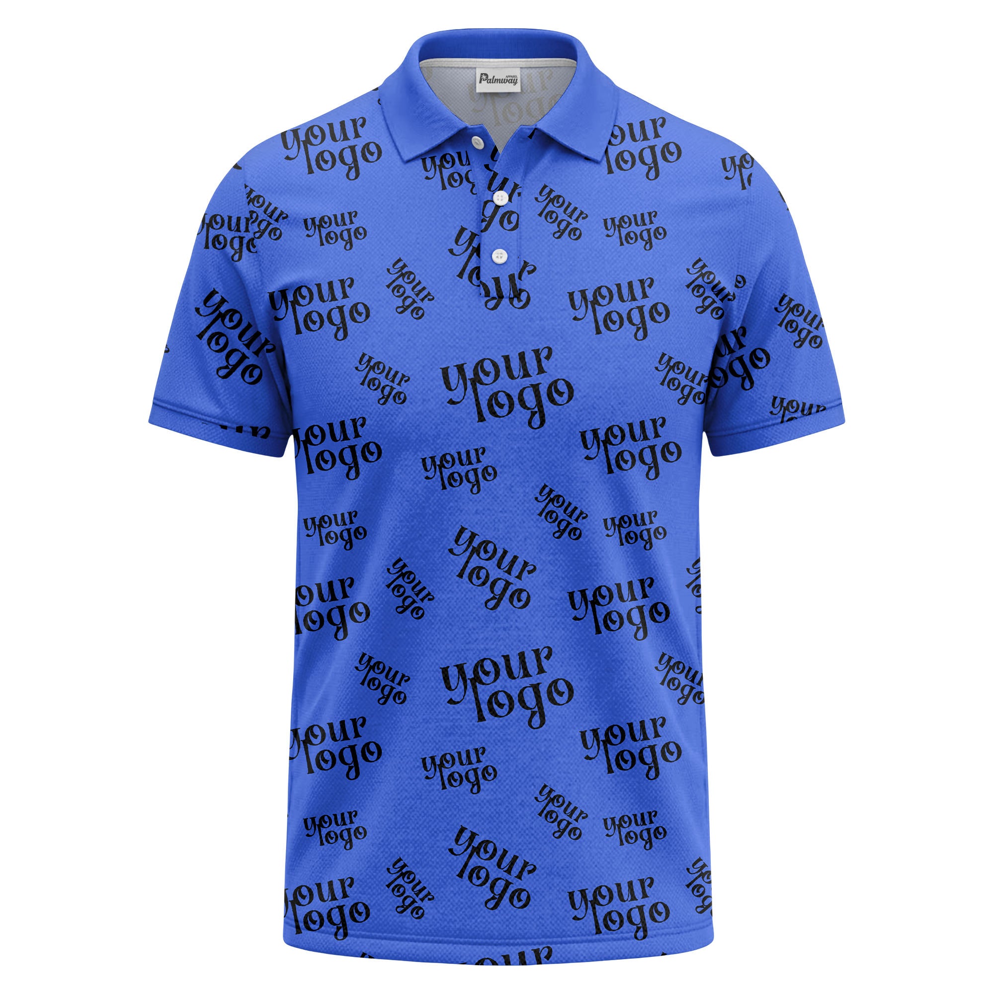 custom logo repeat typography minimalist polo shirt