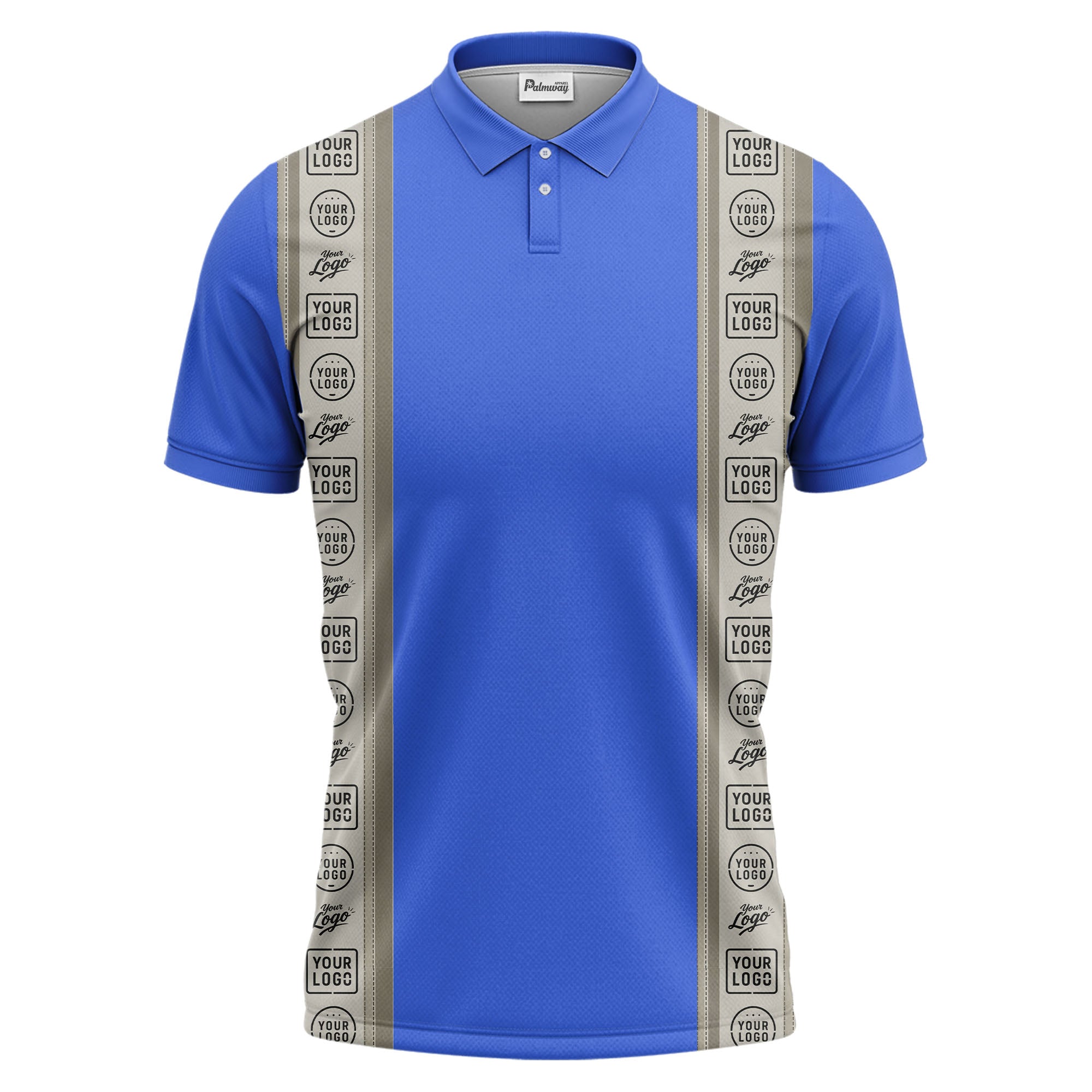 custom logo vertical stripe polo shirt for men - professional branding