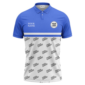 custom logos repeat monochrome black white corporate polo shirt