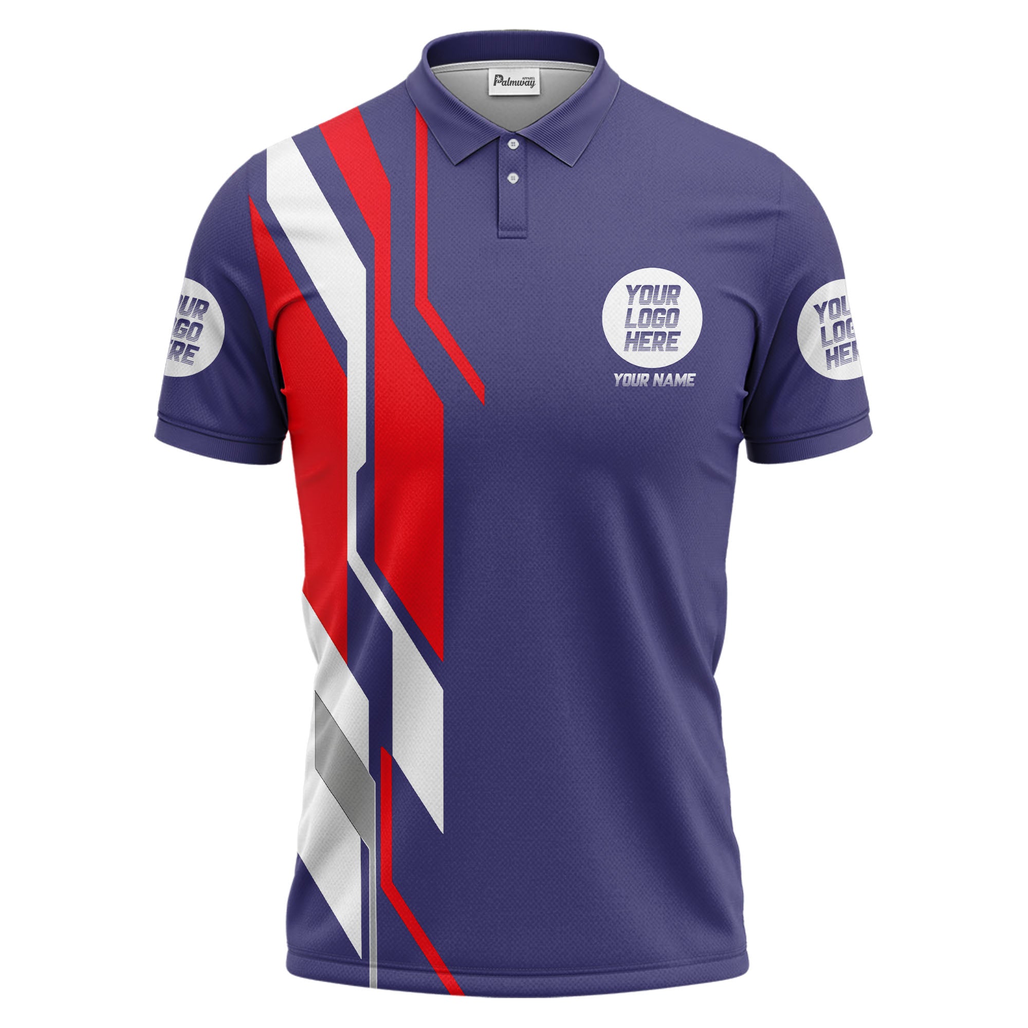 custom multi color geometric abstract modern men's performance polo shirt