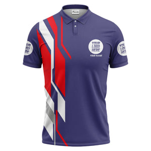 custom multi color geometric abstract modern men's performance polo shirt