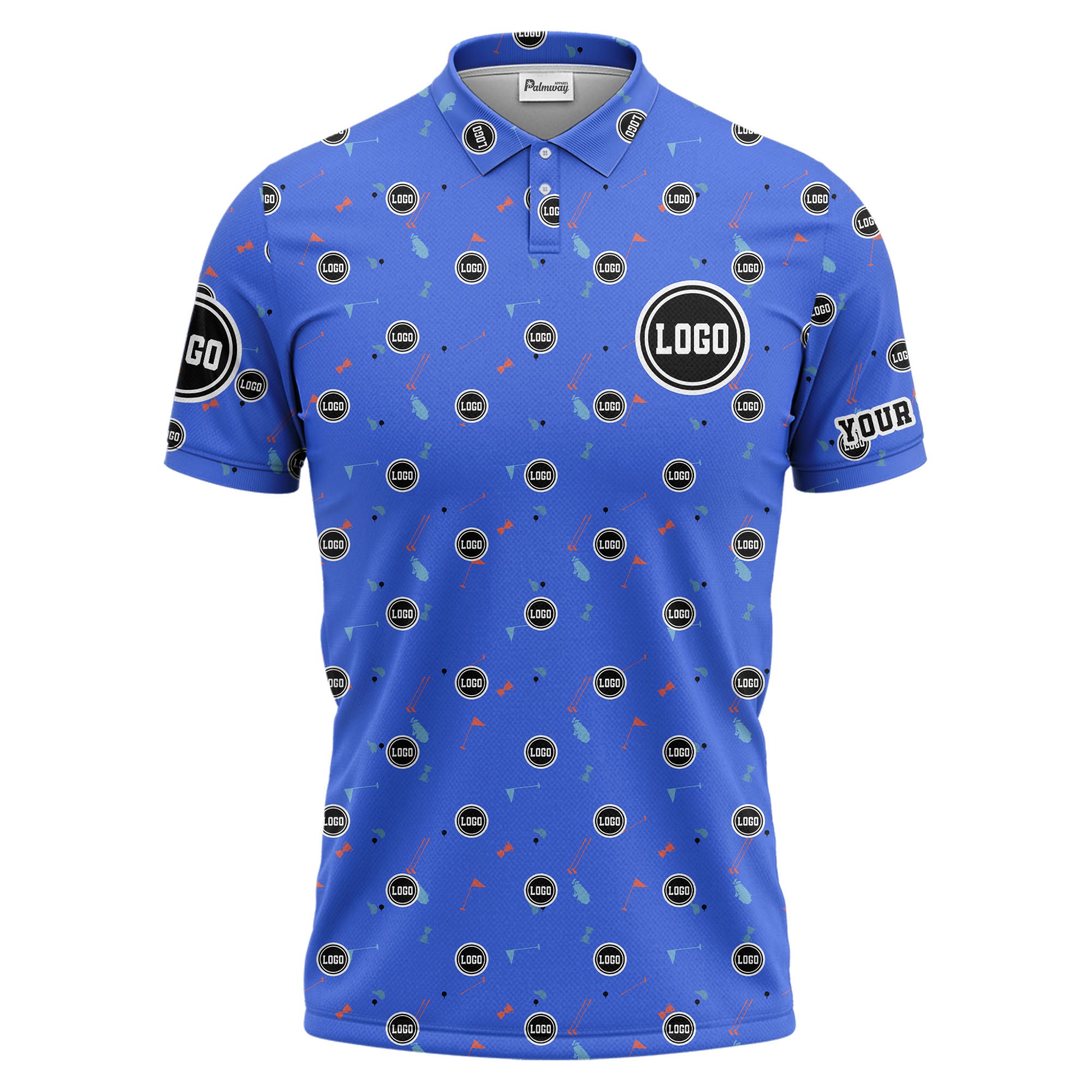 custom multi color golf sports custom logo polo shirt with team event tournament style hawaiian shirt