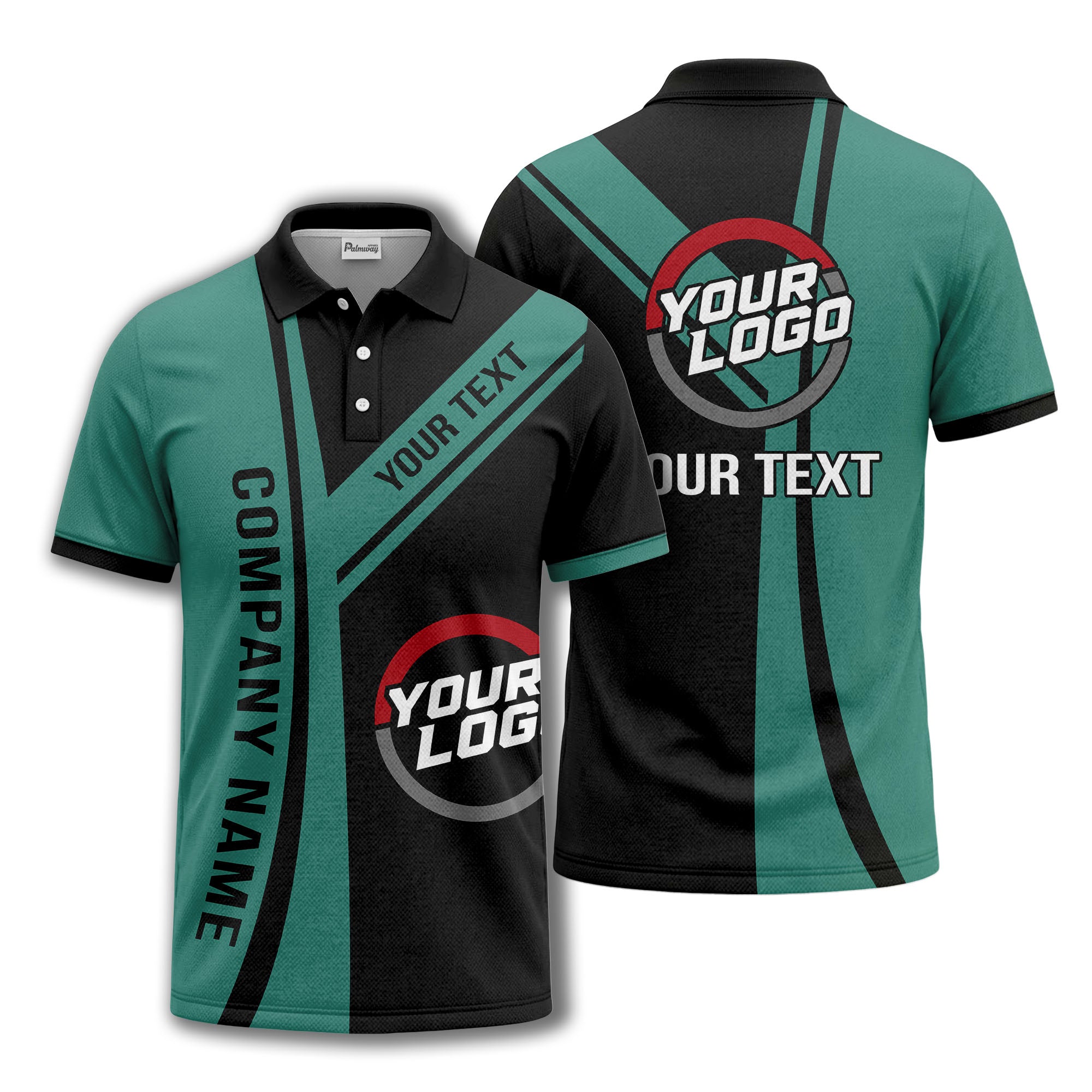 customizable company logo diagonal stripe polo shirt for corporate teams