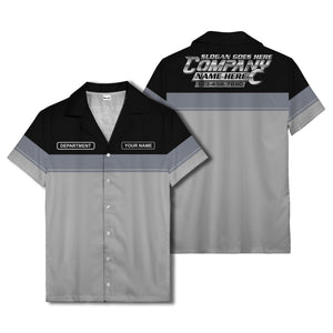 customizable department name gray stripe minimalist hawaiian shirt