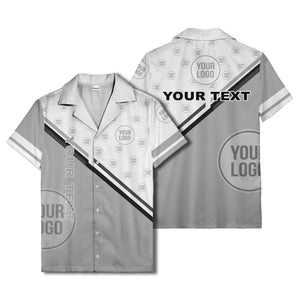 customizable diagonal stripe & logo repeating hawaiian shirt