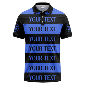 customizable text on bold horizontal stripes polo shirt