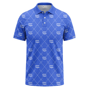 diamond grid logo repeat minimalist black polo shirt