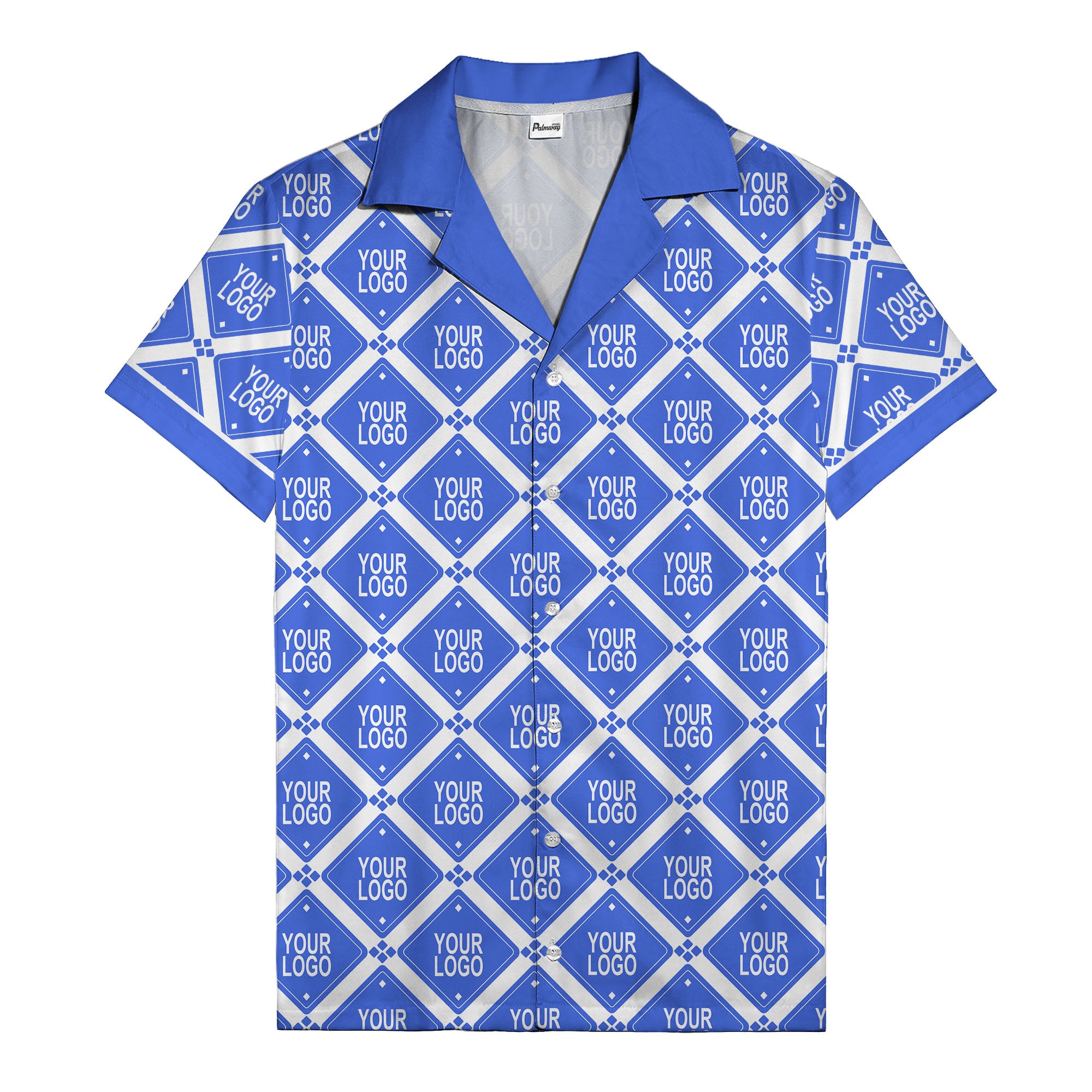 diamond repeat logo geometric hawaiian shirt for men