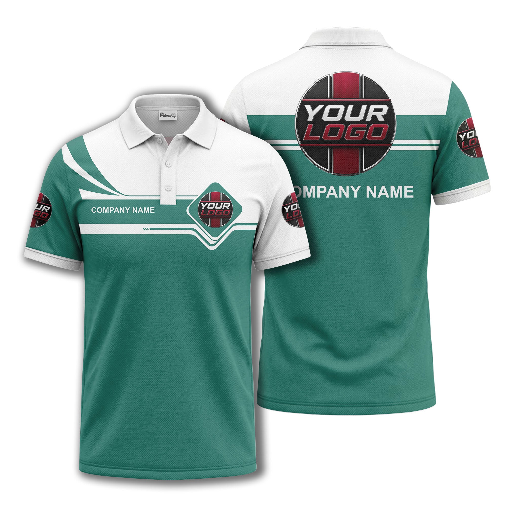 diamond stripe custom logo corporate polo shirt
