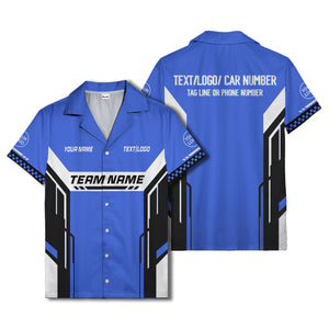 geometric stripes & custom text aloha hawaiian shirt for men