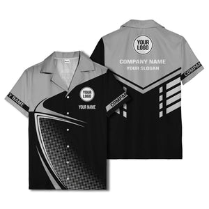 golf club silhouette & dot geometric hawaiian shirt for men
