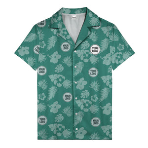 monochrome tropical flowers and leaves hawaiian shirt for men