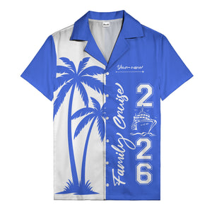 palm tree cruise ship family vacation graphic hawaiian shirt