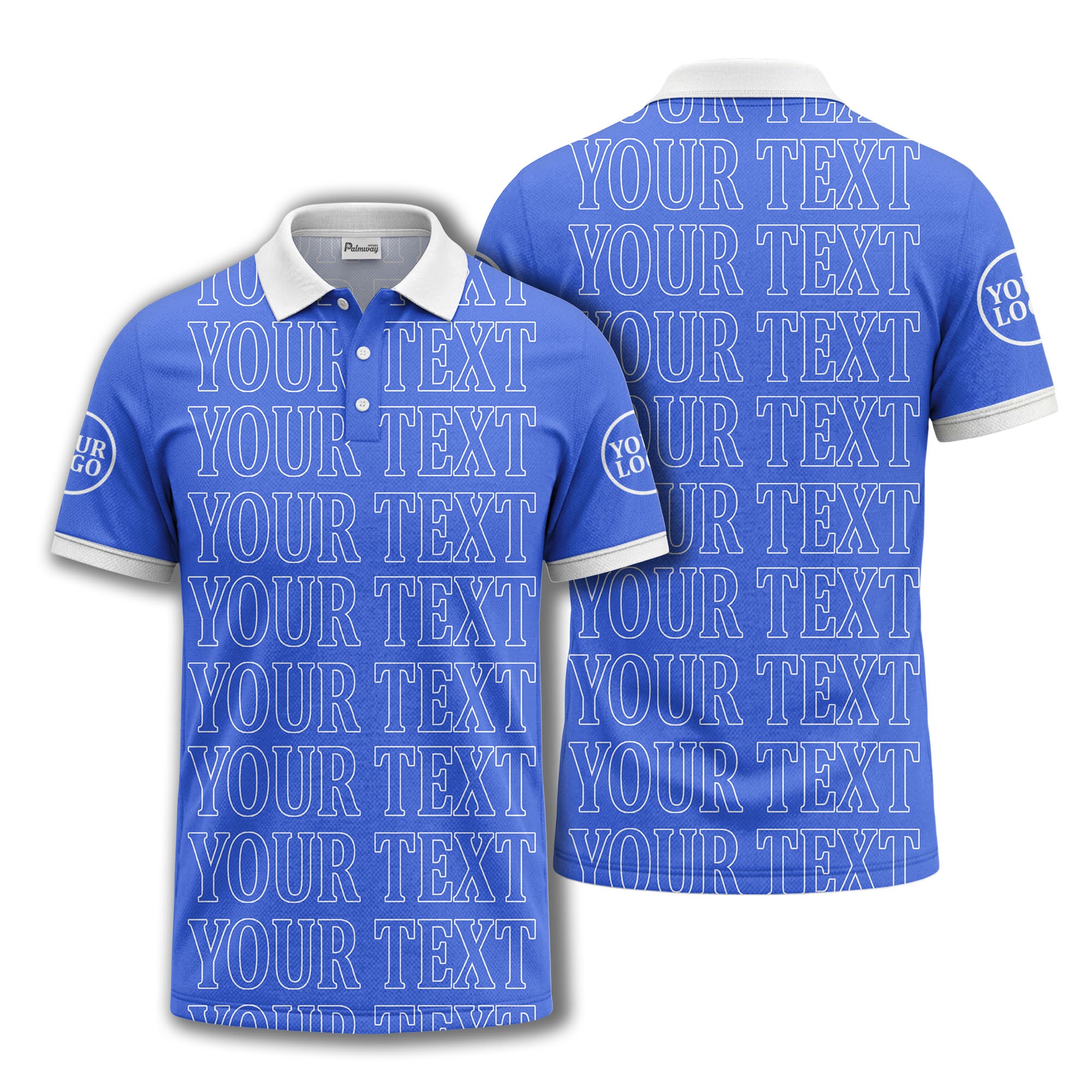 personalized name repeat text minimalist golf polo shirt