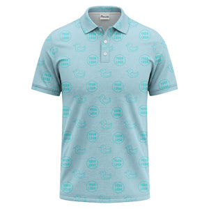 rubber duck & custom logo circle pattern polo shirt for men