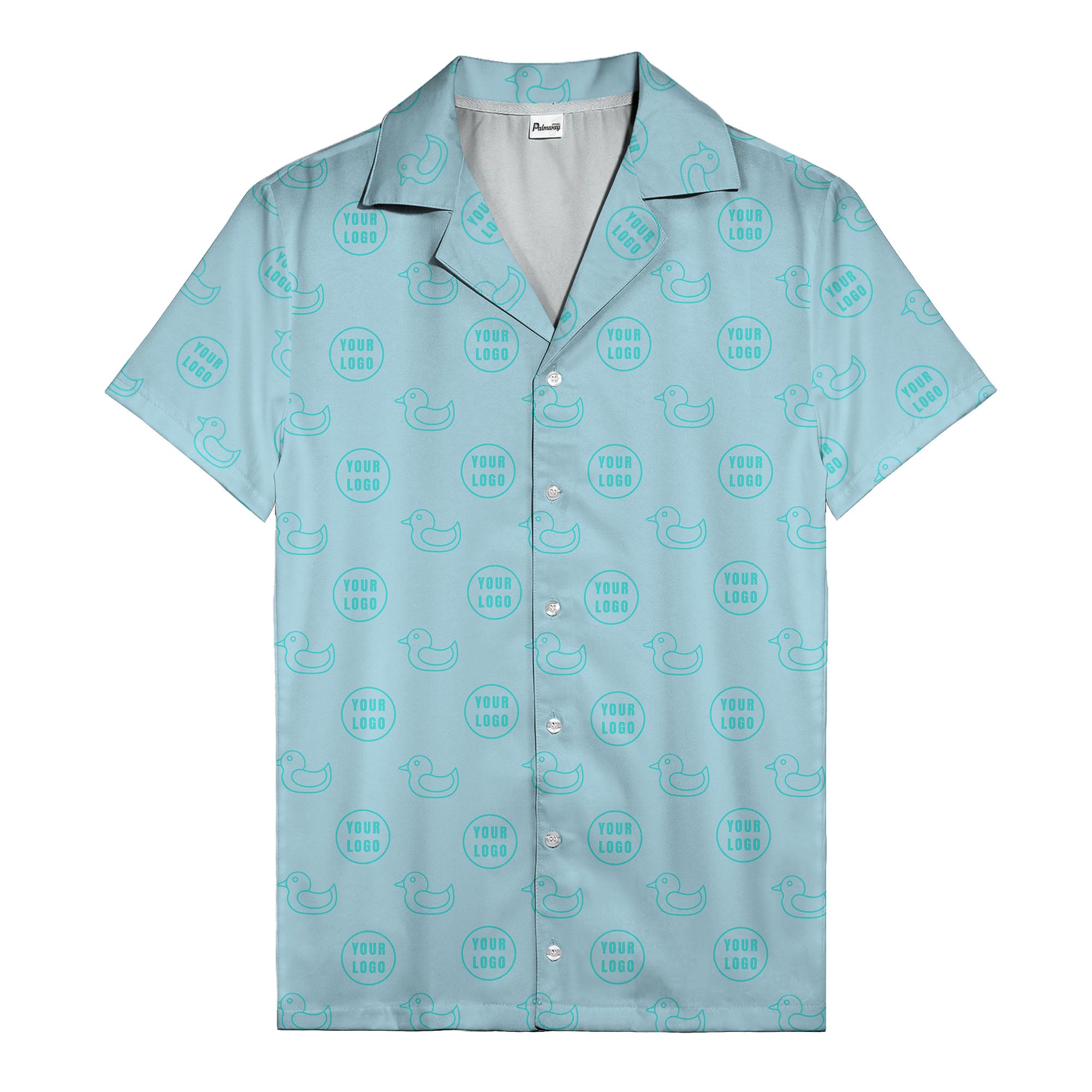 rubber duck & custom logo repeat pattern hawaiian shirt