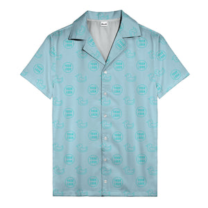 rubber duck & custom logo repeat pattern hawaiian shirt