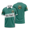shield logo stars hexagon pattern polo shirt for men