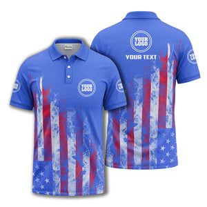 smoky american flag stars & stripes patriotic bold golf polo shirt