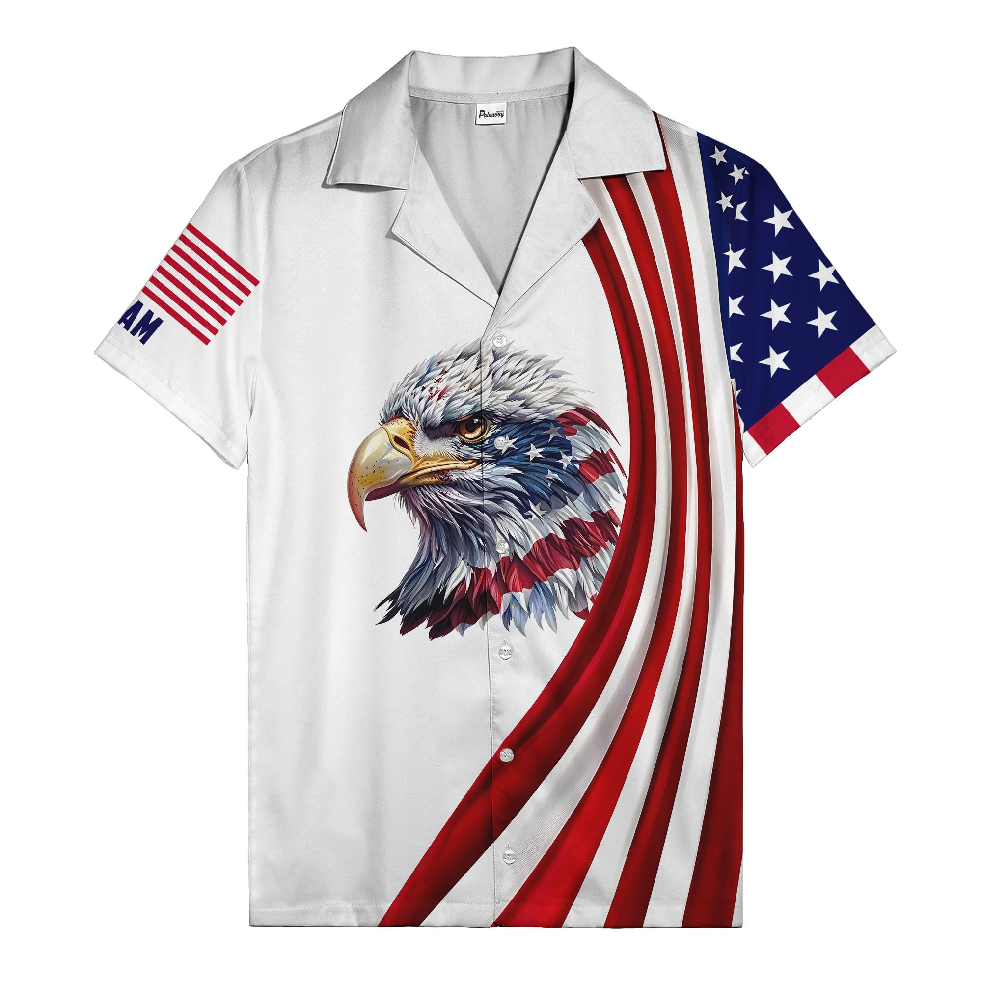 soaring stars and stripes eagle patriotic usa american flag hawaiian shirt for men