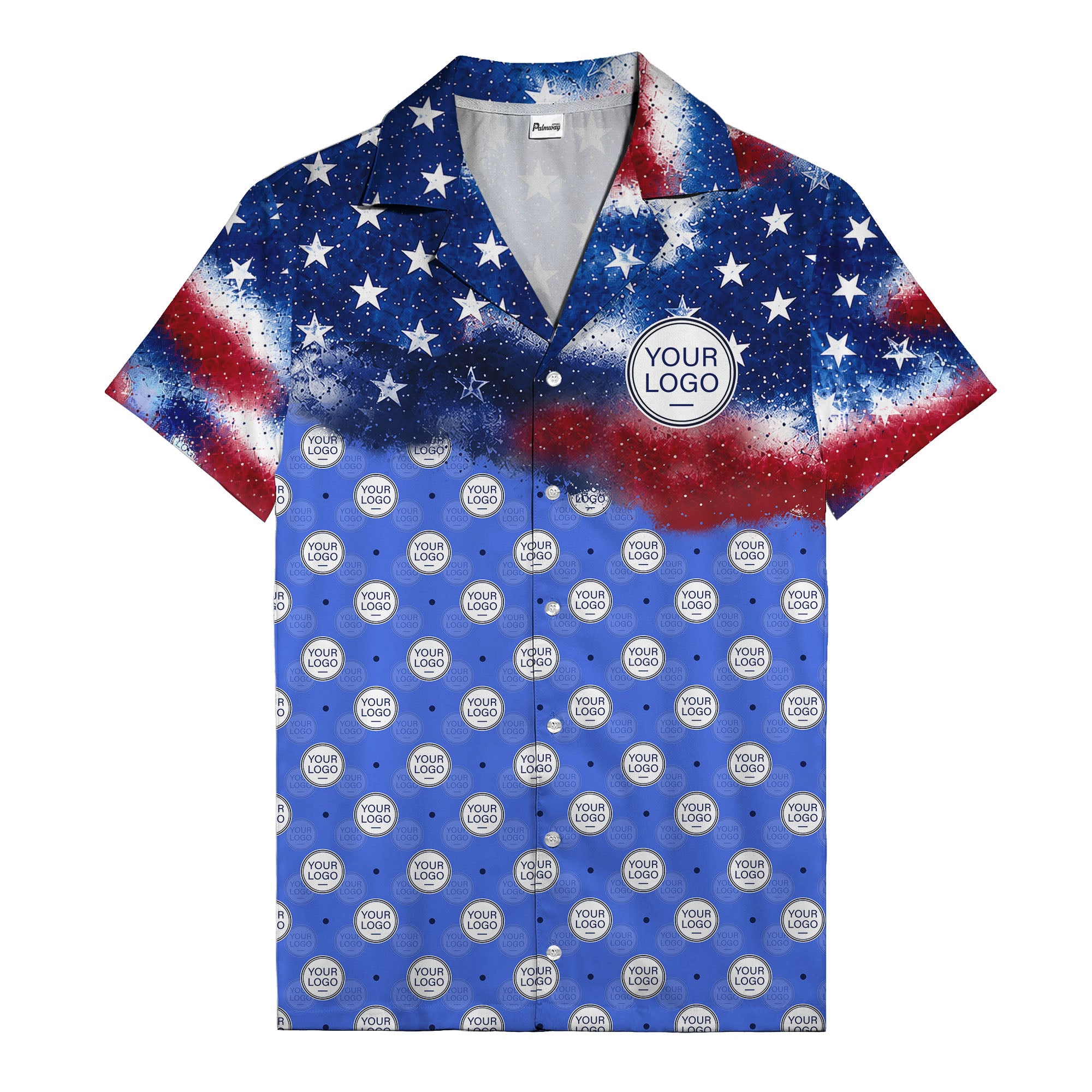 stars & stripes american flag custom logo patriotic hawaiian shirt