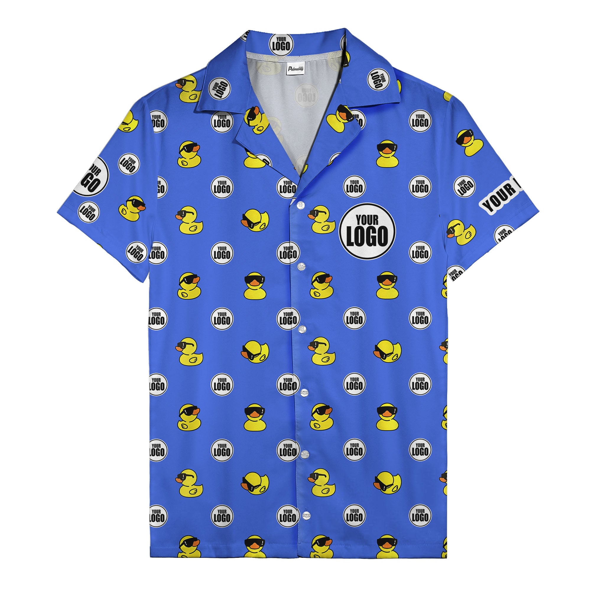 sunglass rubber duckies & custom logo circles fun hawaiian shirt for men