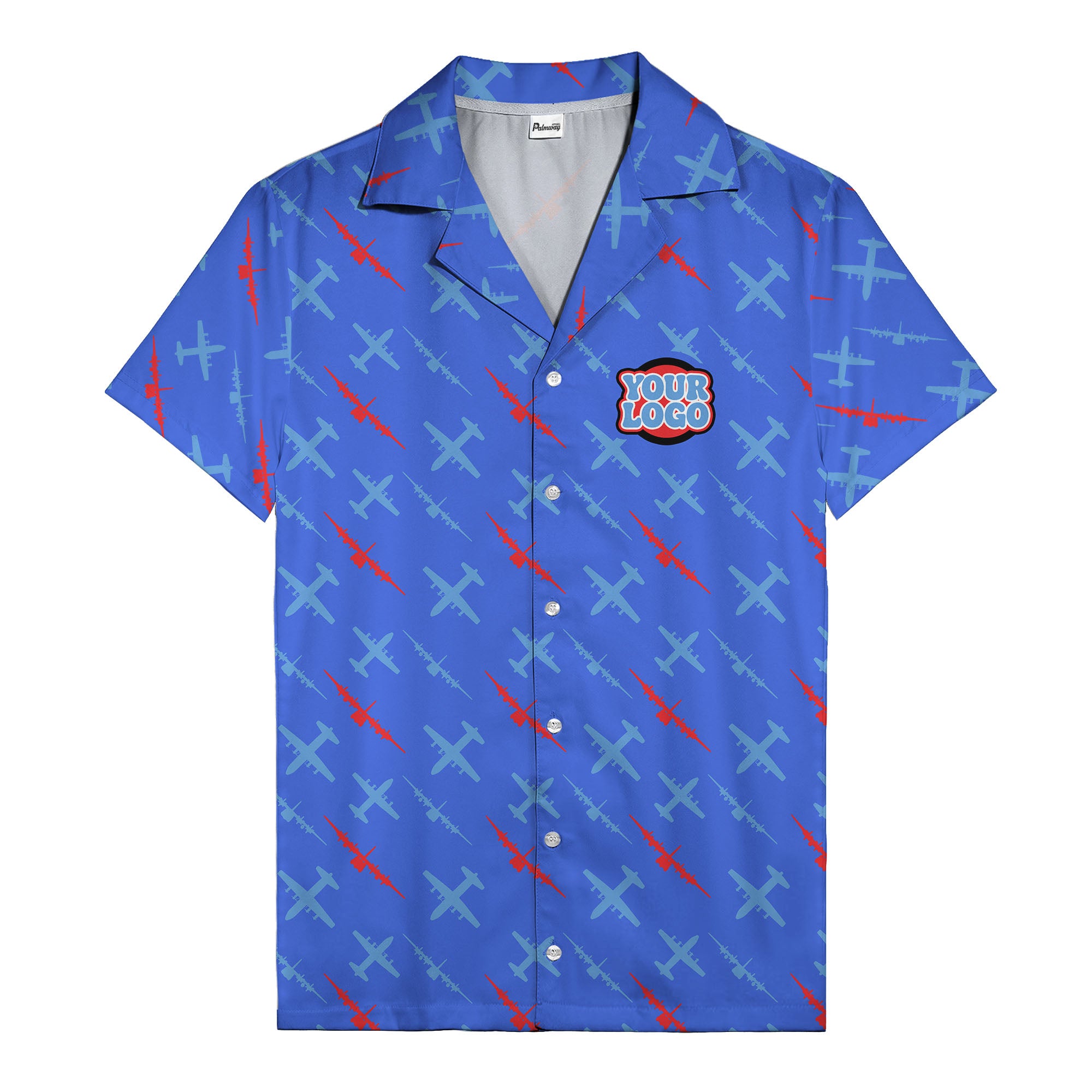 vintage airplane repeat pattern hawaiian shirt for aviation fans
