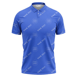 your name & logo repeat pattern black polo shirt for men