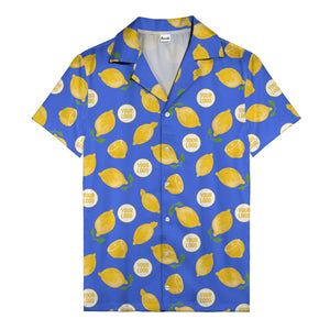 zesty lemon watercolor lemon slices & leaf hawaiian shirt