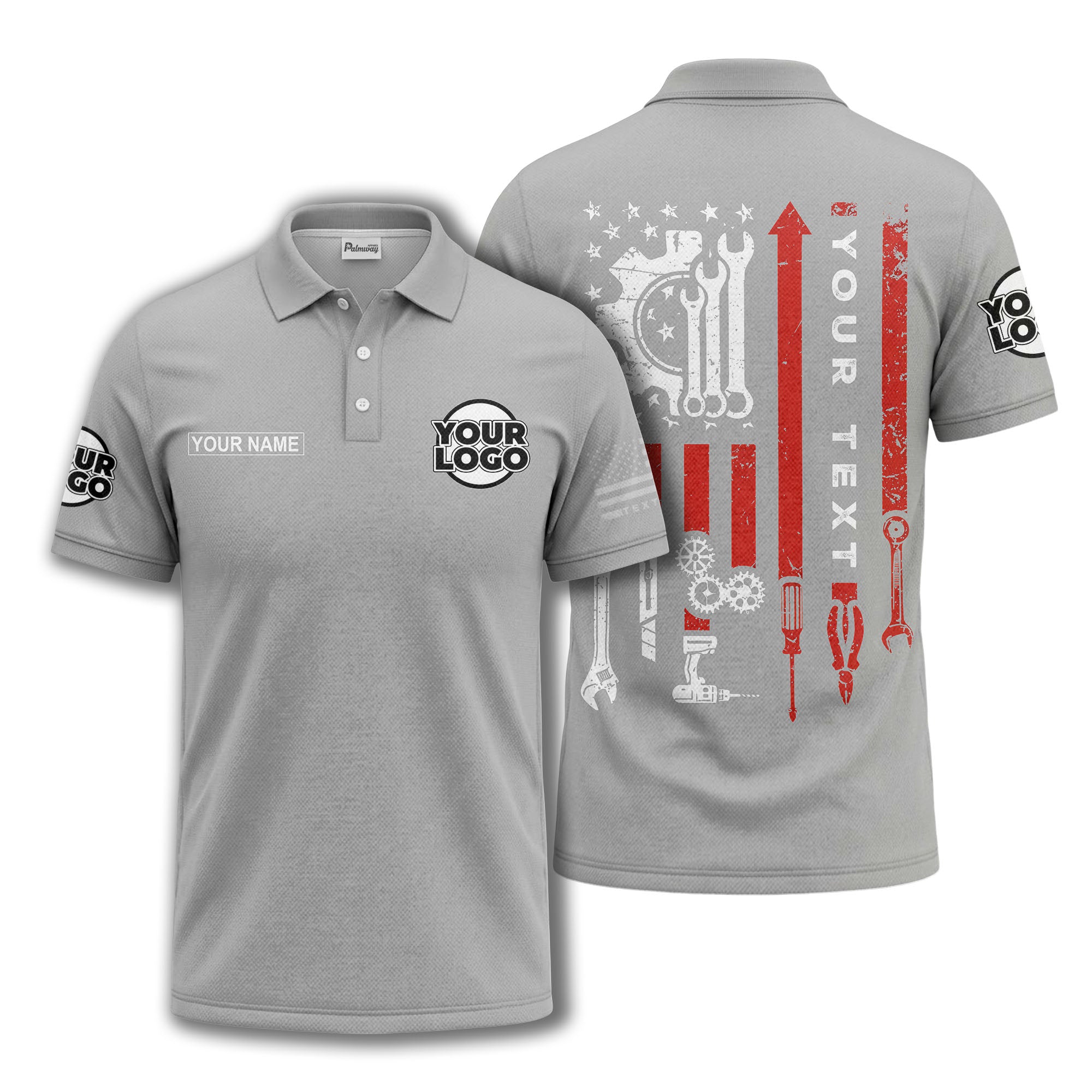 american flag stars & stripes patriotic custom logo polo shirt