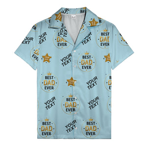 best dad ever gold crown circle repeat pattern hawaiian shirt for men