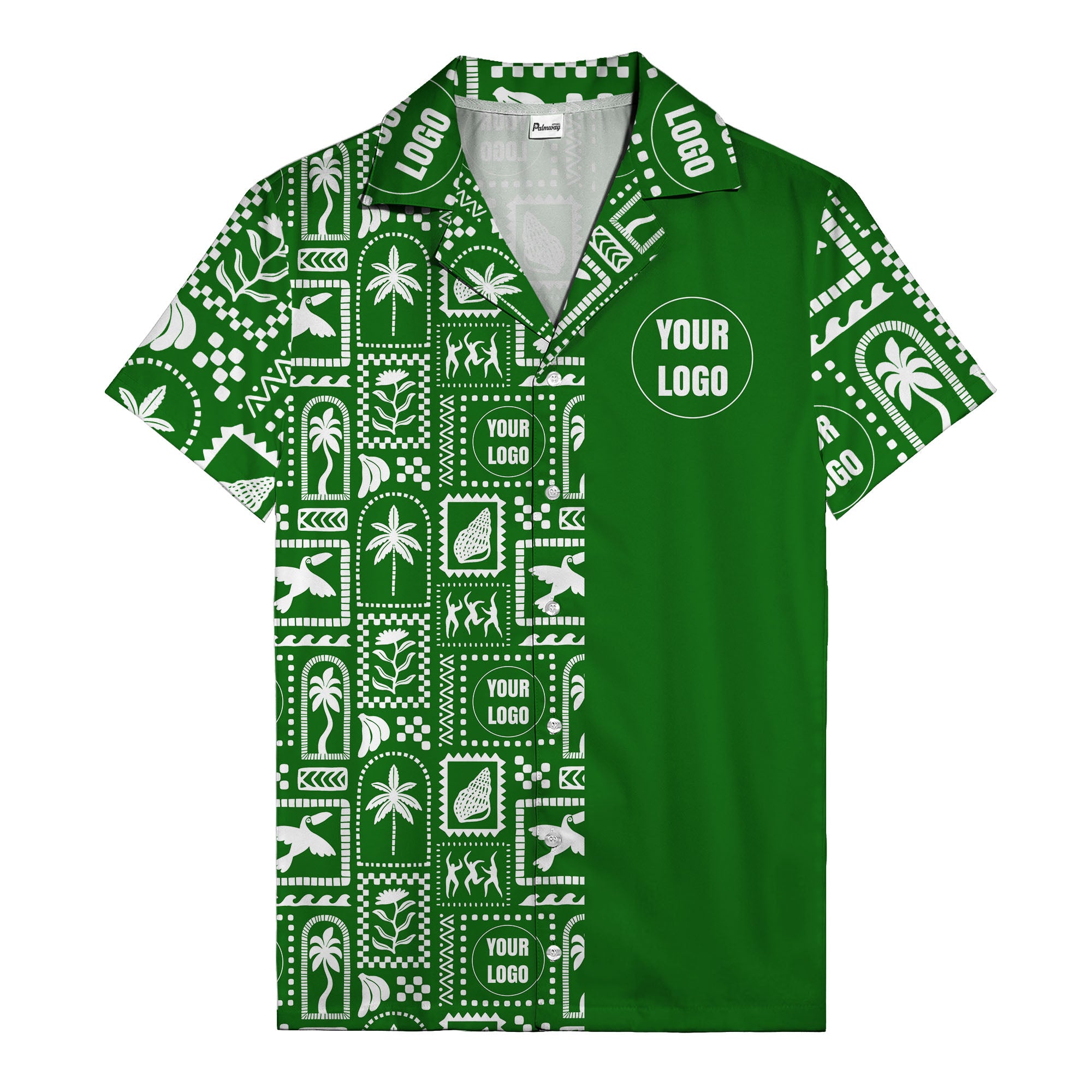 black palm trees & toucans graphic hawaiian shirt for men