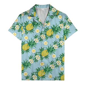 black pineapple & plumeria photographic all over hawaiian shirt