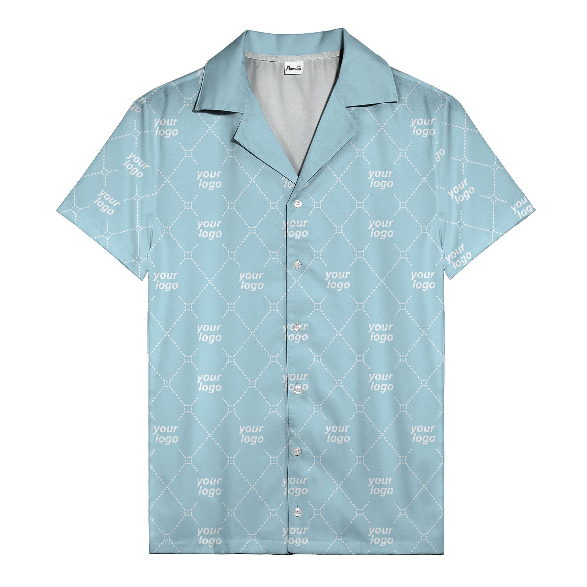 black & white quilted diamond custom logo hawaiian shirt
