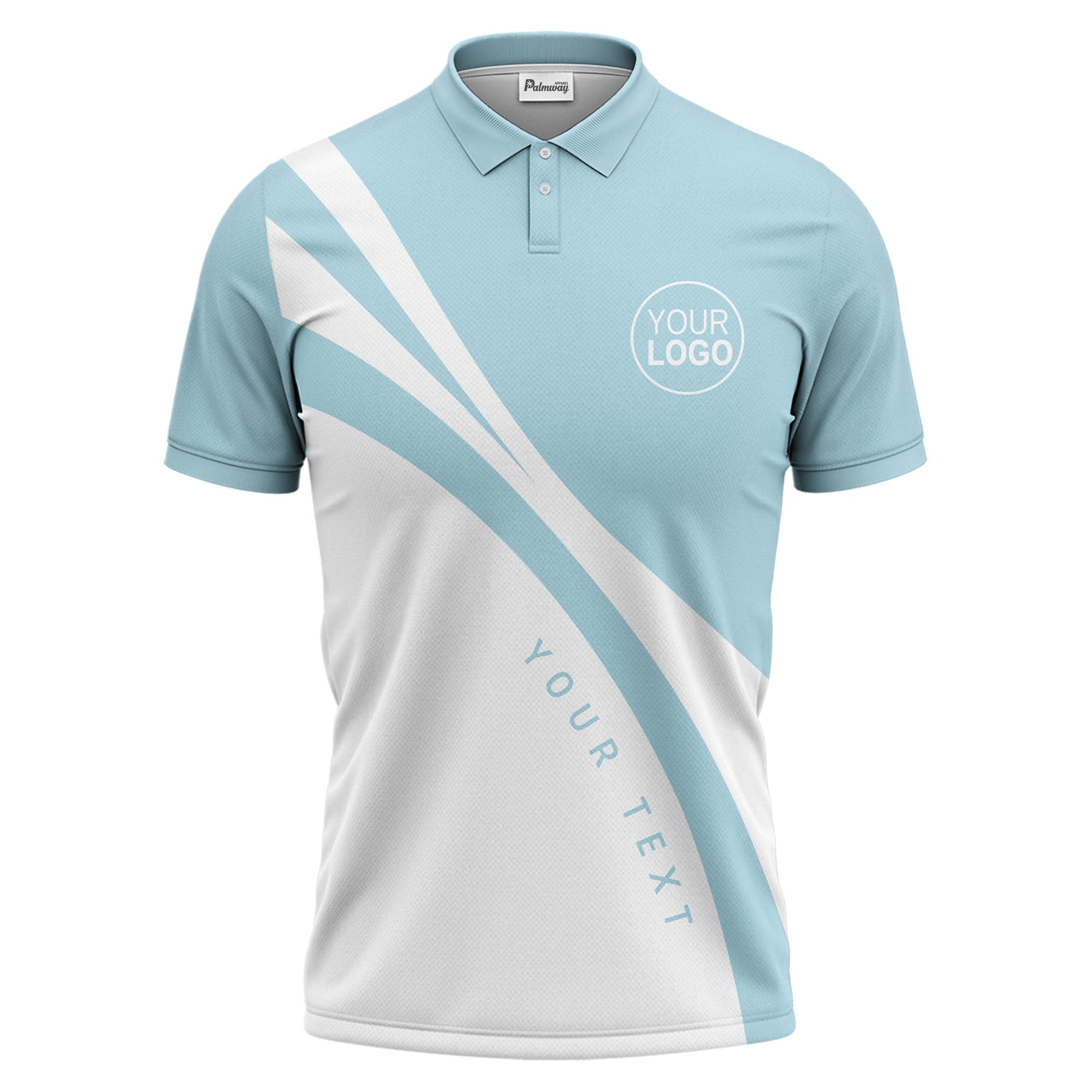 bold diagonal stripes custom logo black white gray modern golf polo shirt