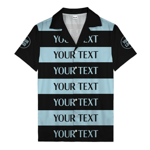 bold horizontal stripes customizable text hawaiian shirt for men