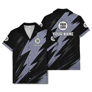 bold lightning bolt repeat pattern personalized hawaiian shirt for men