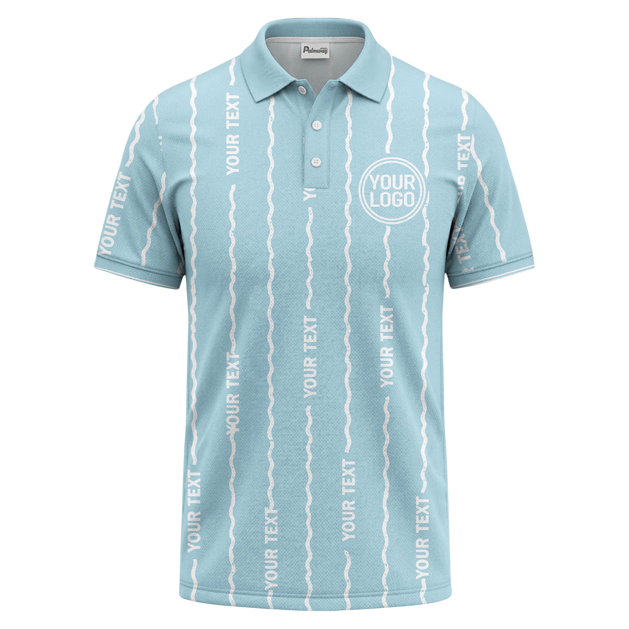 custom logo circle & wavy lines personalized polo shirt