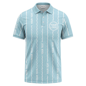 custom logo circle & wavy lines personalized polo shirt
