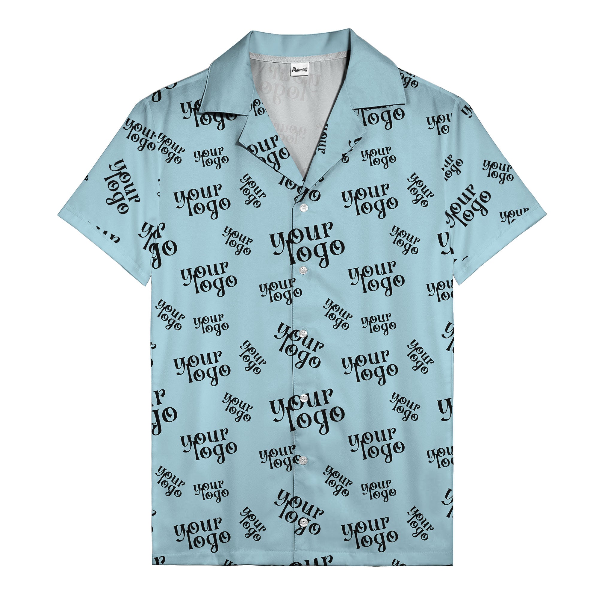 custom logo repeat typography hawaiian shirt for personalized style