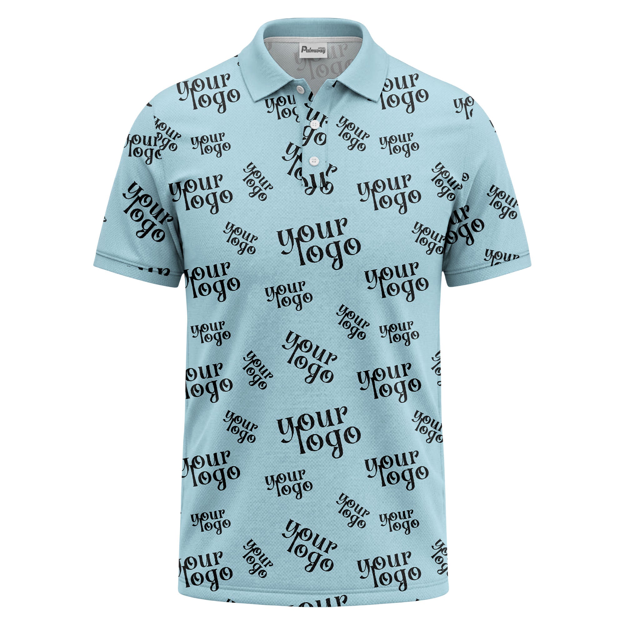custom logo repeat typography minimalist polo shirt
