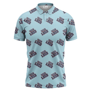 repeating custom logo illustration polo shirt for personalized hawaiian style