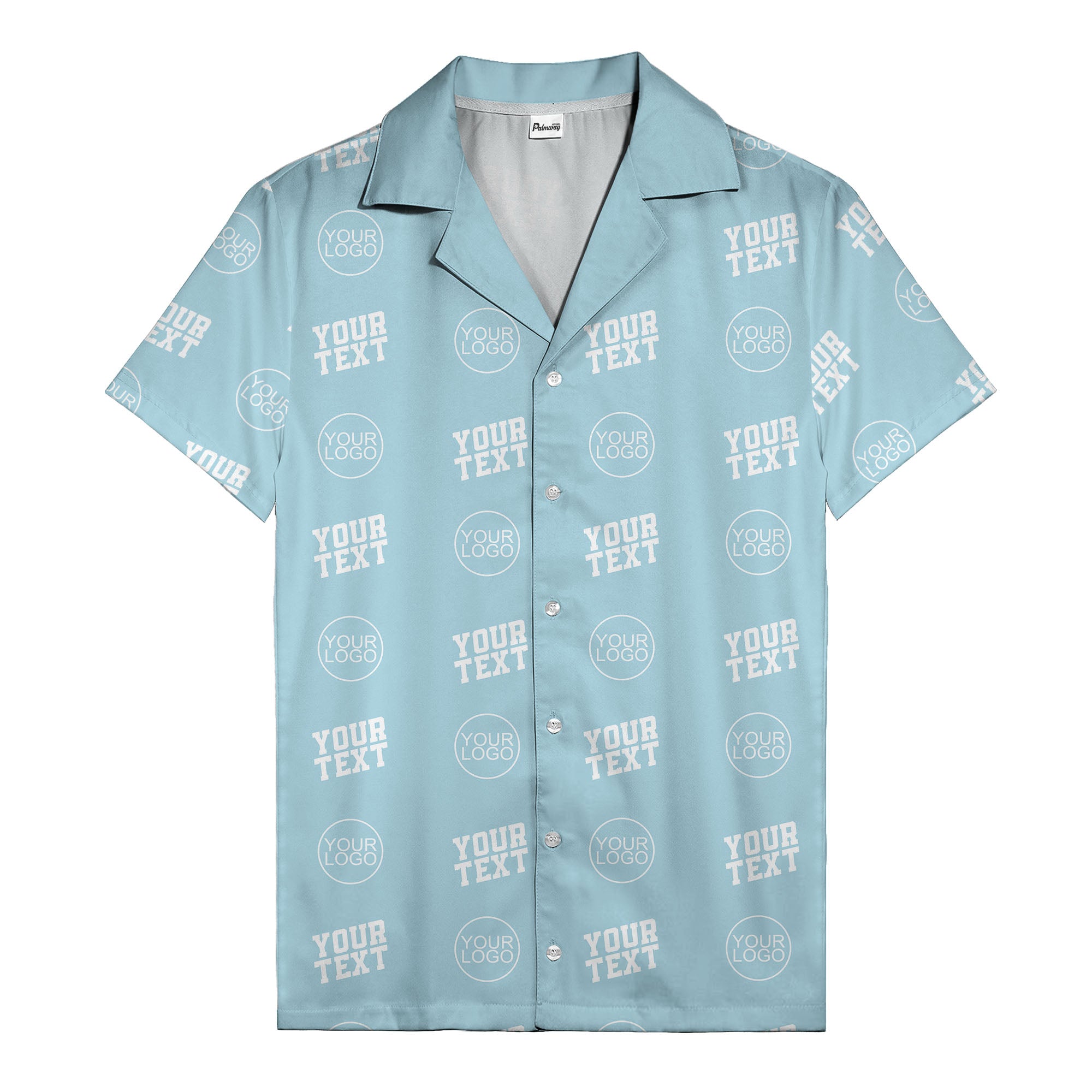 custom logo & text repeat pattern personalized hawaiian shirt