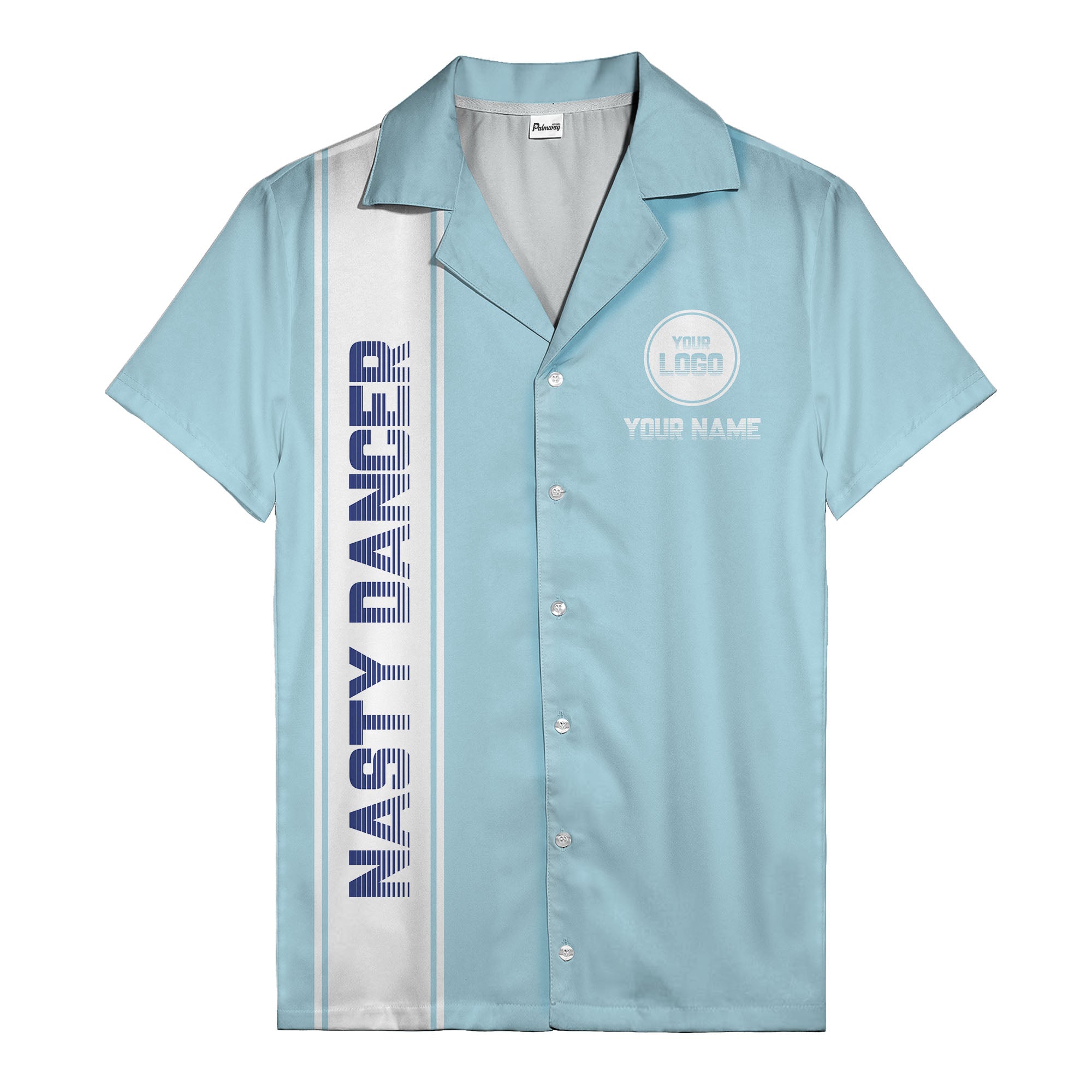 custom team logo striped black hawaiian shirt for spirit days