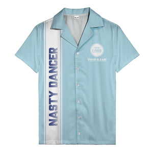 custom team logo striped black hawaiian shirt for spirit days