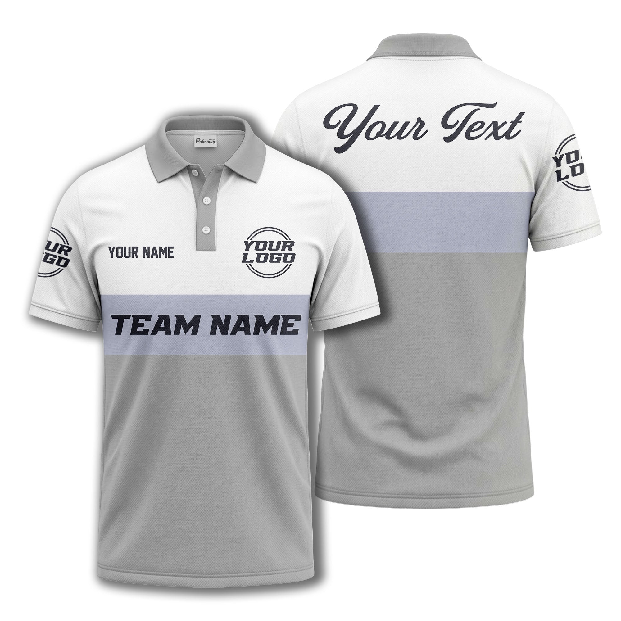 custom team name logo horizontal stripe polo shirt for men