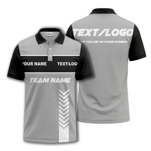 customizable team name chevron stripe polo shirt for men